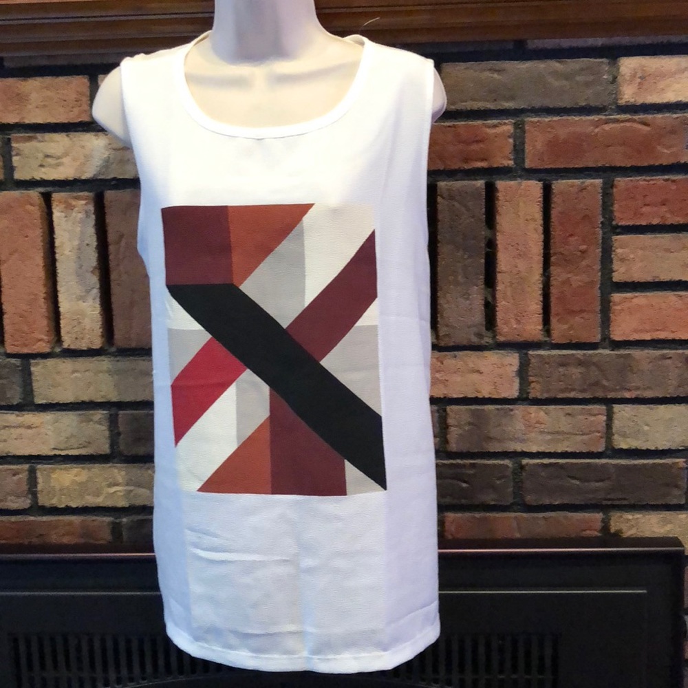 LOFT Colorful Sleeveless Shell XL NEW